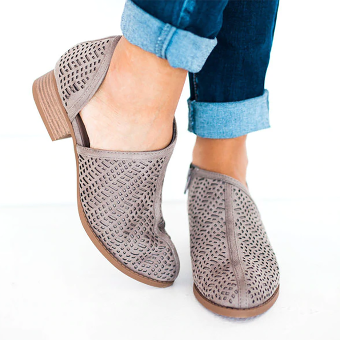 Women Fall Detailed Open Side Flat Sandals